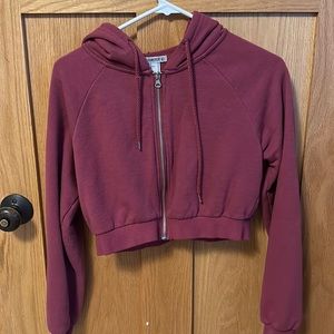 cropped zip up hoodie